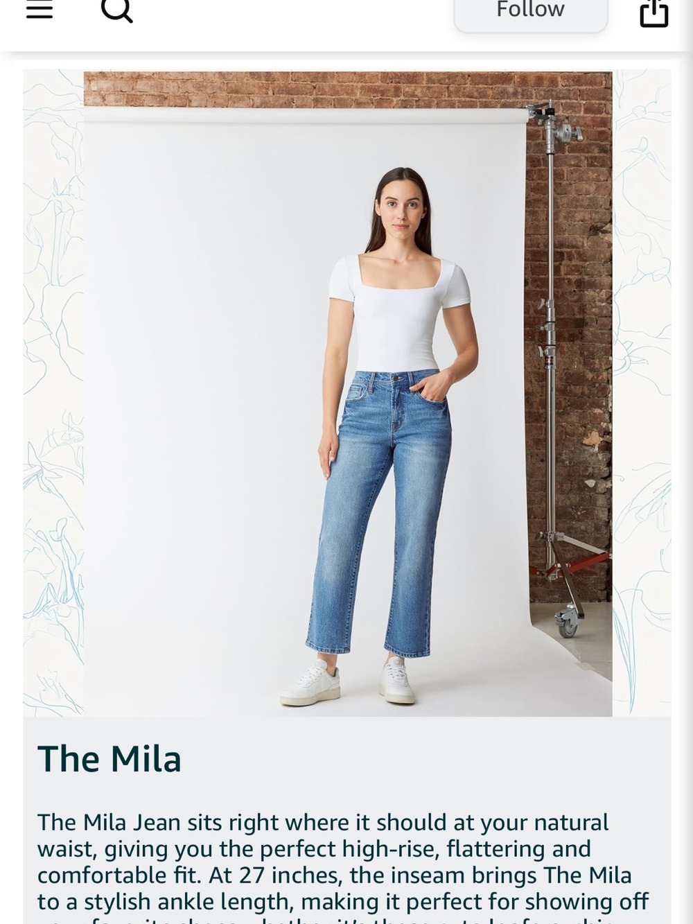 Kensie Mila High-Rise Ankle Jeans — Light Blue Denim